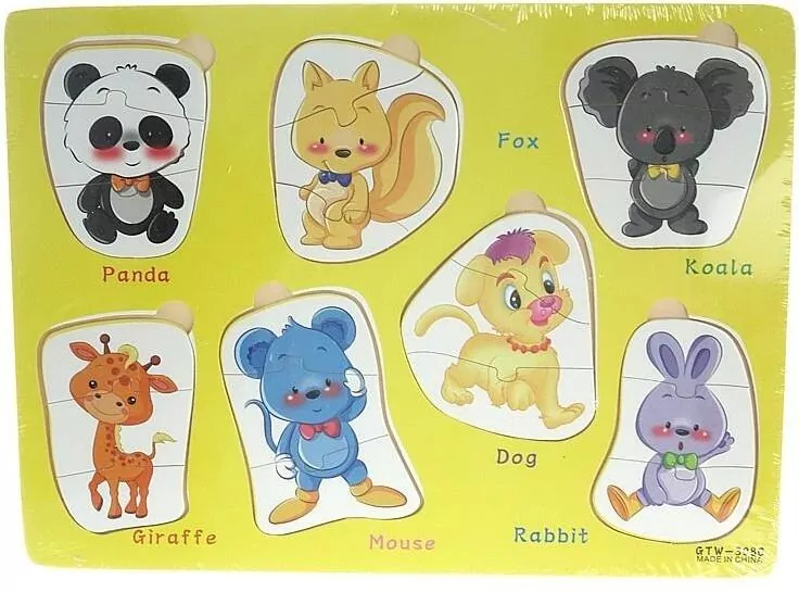 Układanka Puzzle drewniane zwierzątka - tantis.pl