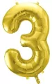 Balon foliowy cyfra 3 72cm jasny złoty - tantis.pl