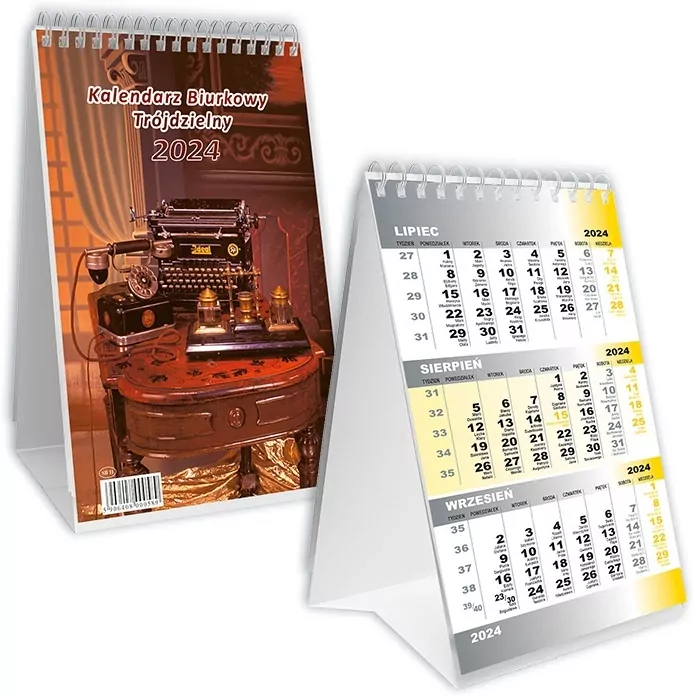 Kalendarz 2024 Biurkowy trójdzielny SB11 - tantis.pl